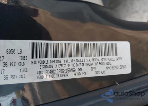 2016 Chrysler Town & Country Touring-L Anniversary Edition из США, поврежденный, VIN 2C4RC1CG8GR159460